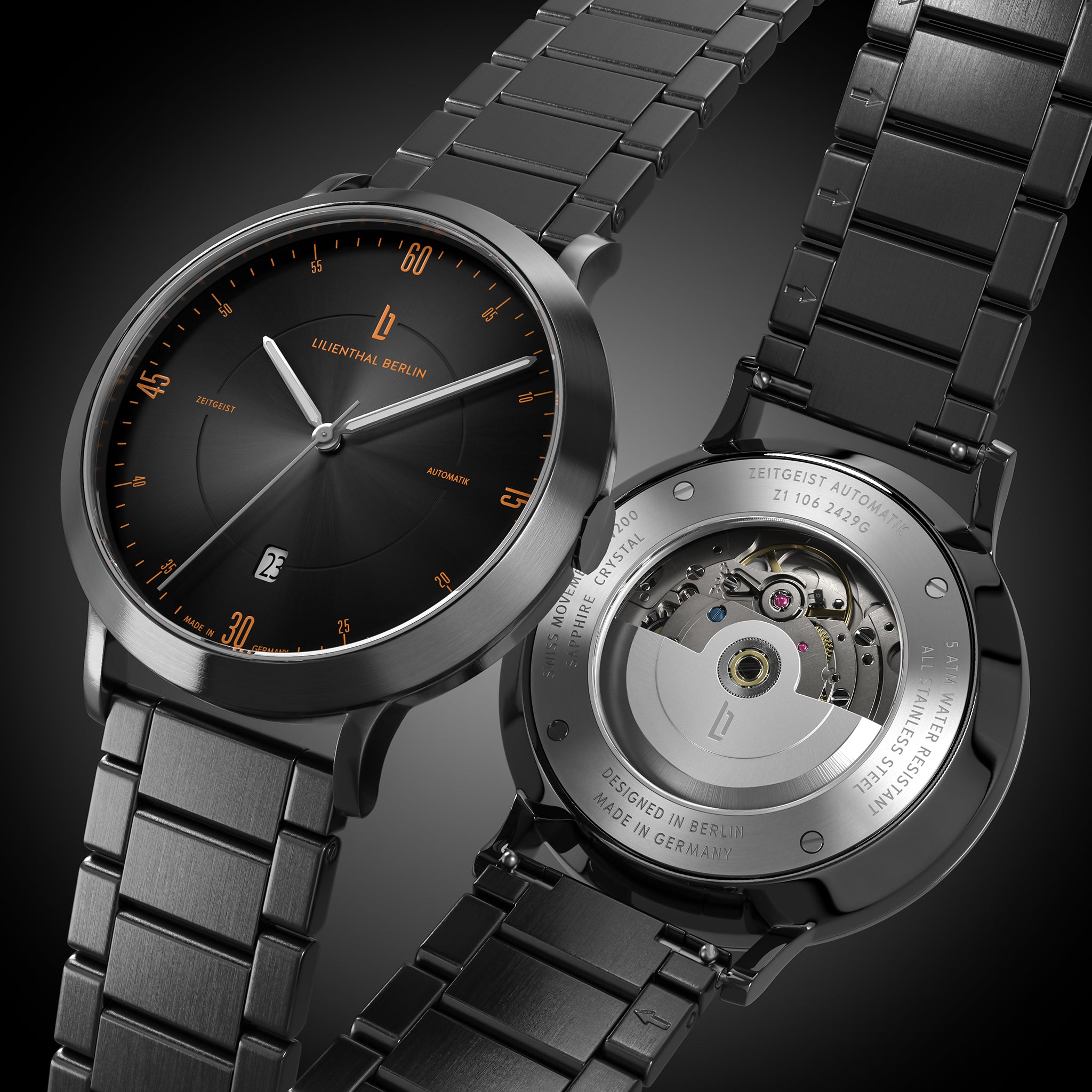 Zeitgeist Automatik Dark Silver Orange - Lilienthal Berlin