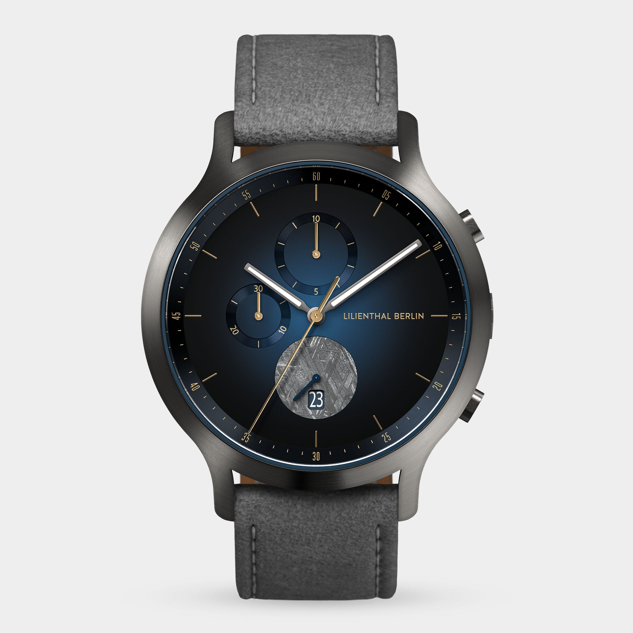 Chronograph Meteorite III Leather Gray – Lilienthal Berlin