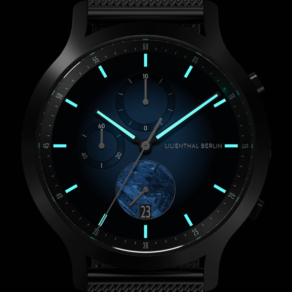 Chronograph Meteorite – Blue Flare