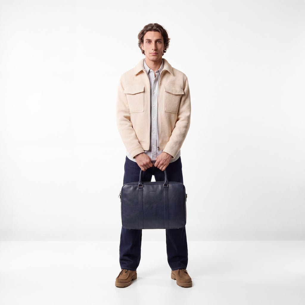 Virtuoso Classic Briefcase – Navy Blue
