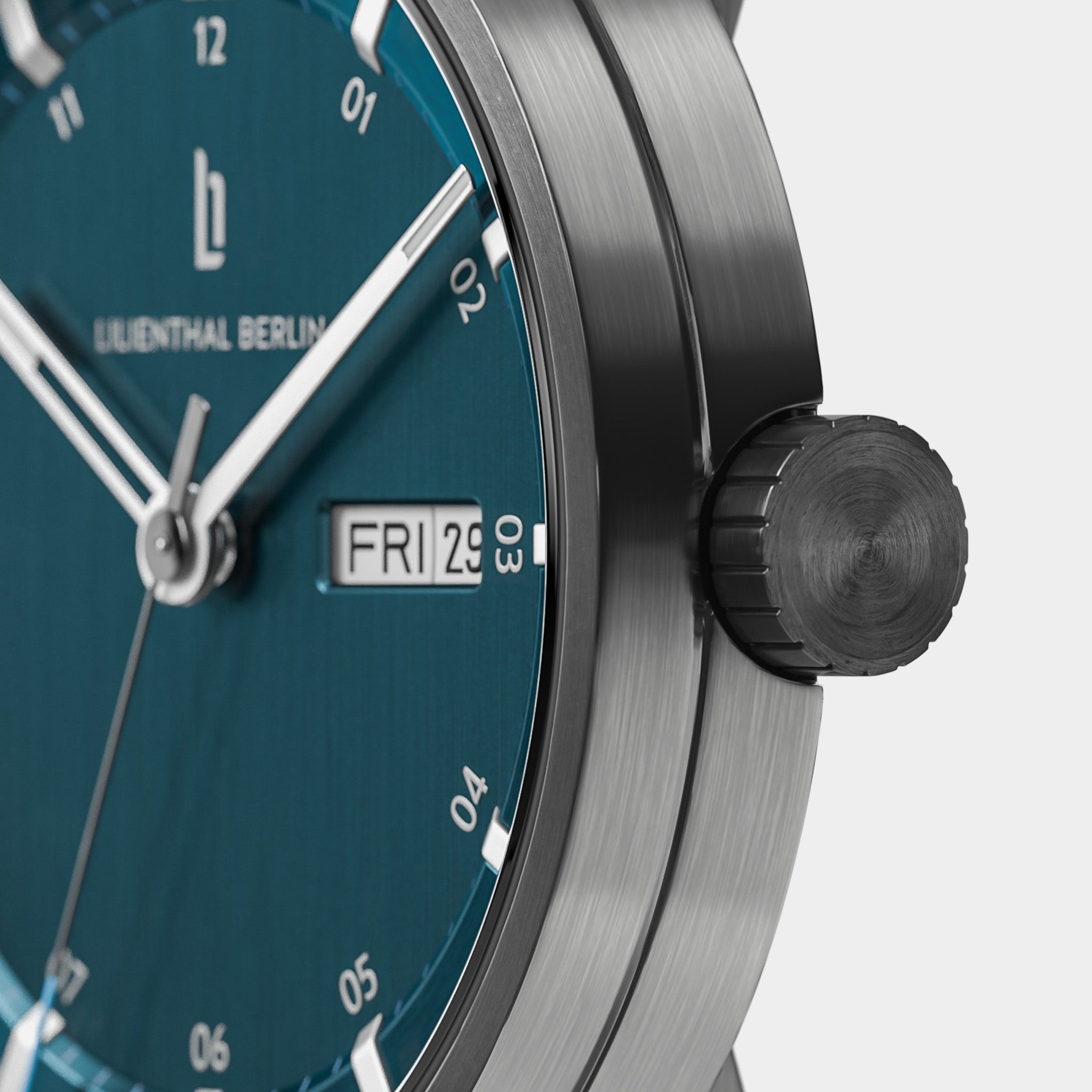 Neolux Day Date – Dark Silver Blue