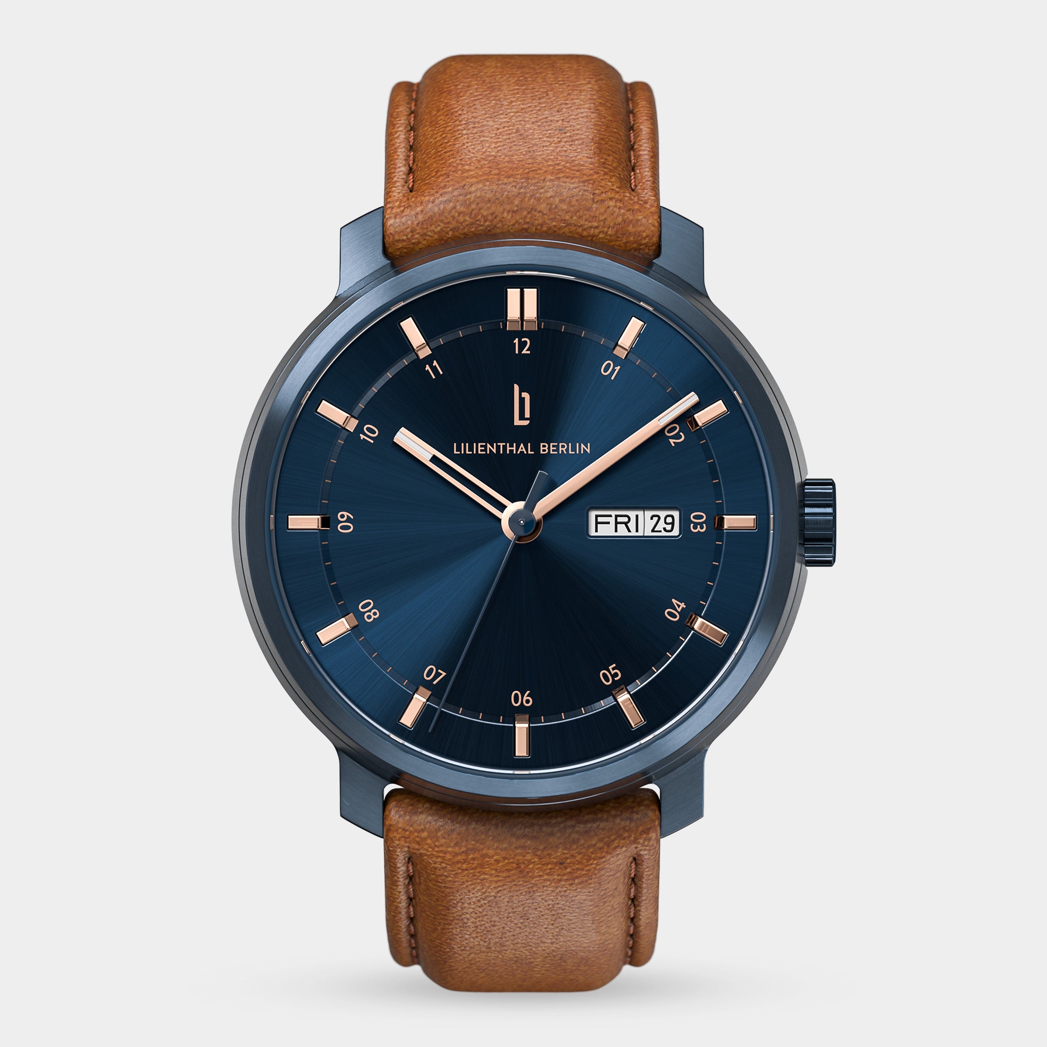 Neolux Day Date Blue Rose Gold - Lilienthal Berlin