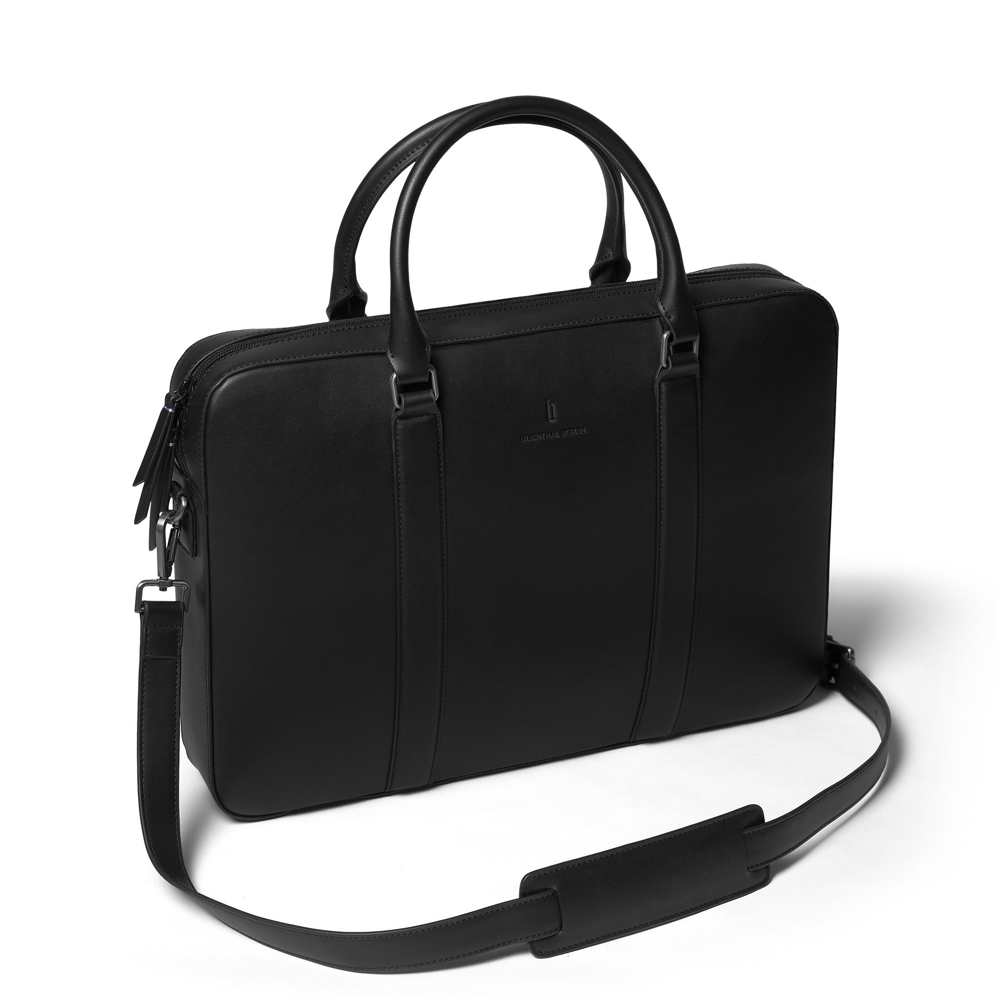 Classic Briefcase Cactus Leather Black - Lilienthal Berlin