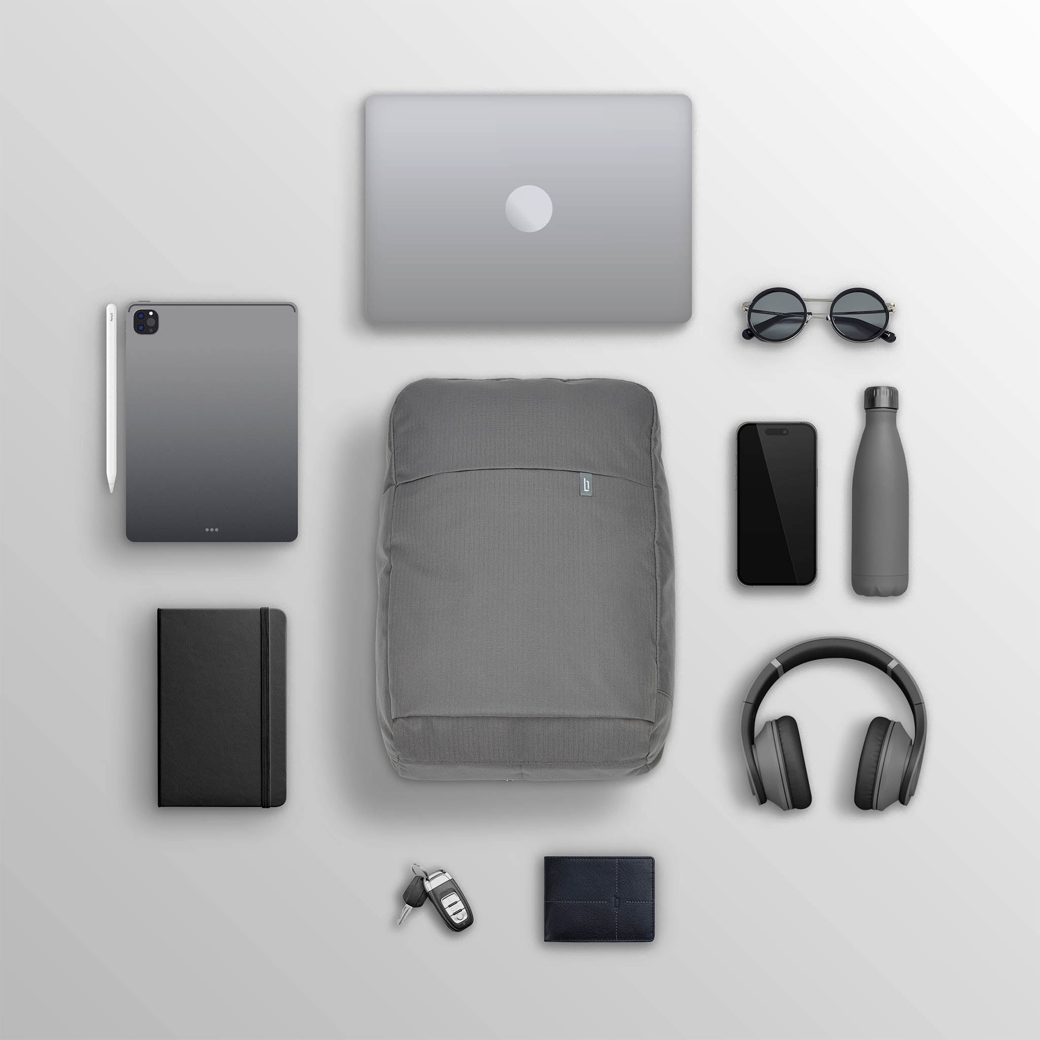 Urbaneer 3-in-1 Daypack Recycled Polyester Charcoal - Lilienthal Berlin